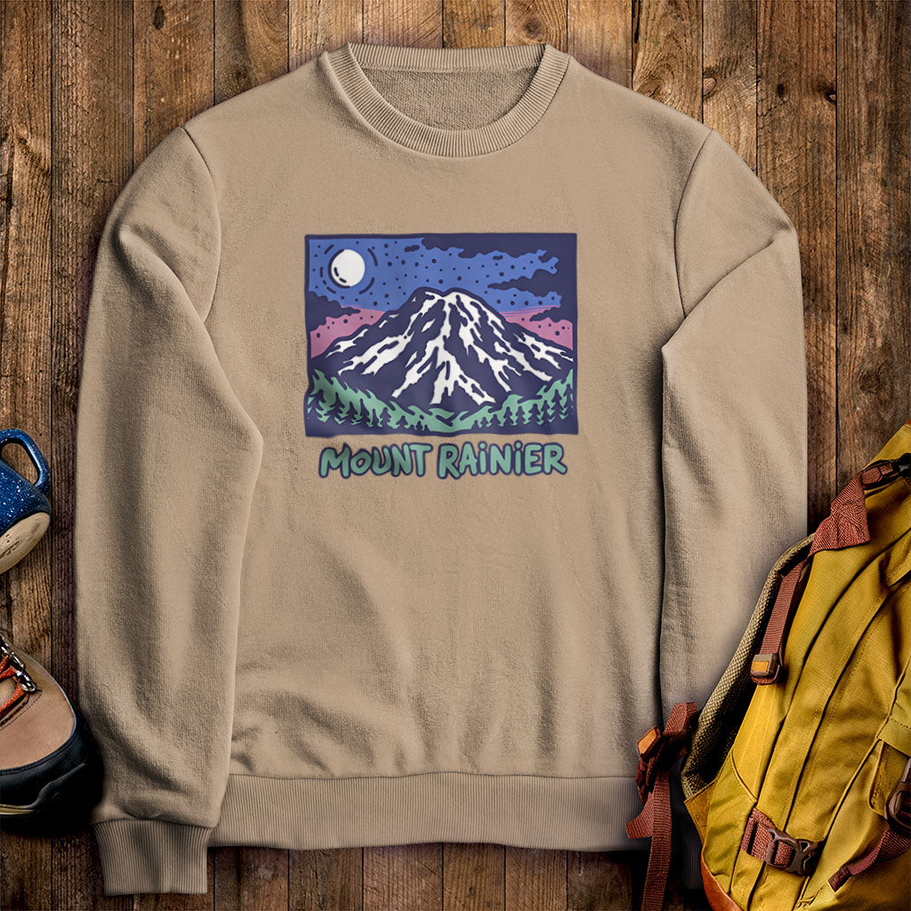 Mount Rainier at Night Crewneck Sweatshirt