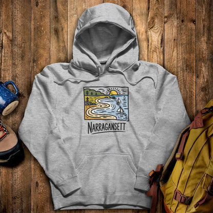 Narragansett Bay Hoodie Sport Grey Adventure and Outdoors Themed Hoodie