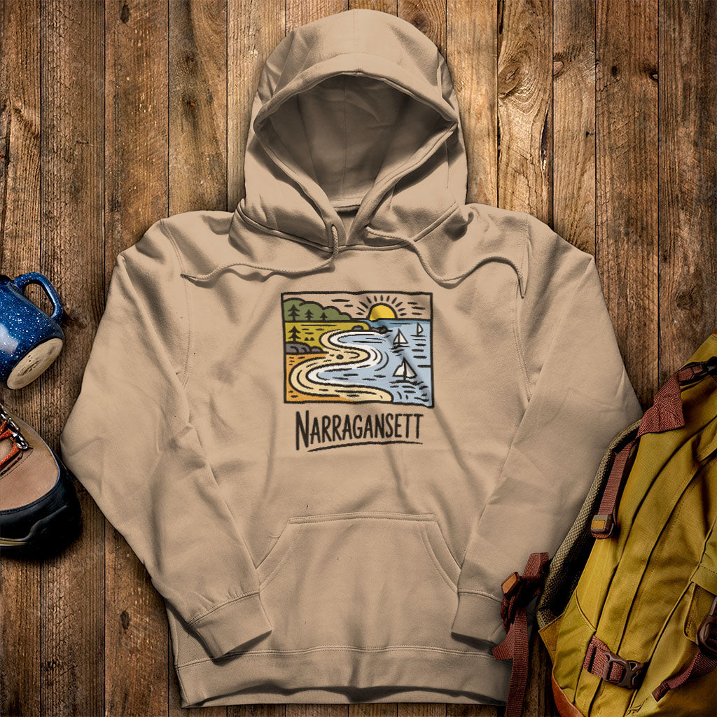 Narragansett Bay Hoodie Sand Adventure and Outdoors Themed Hoodie