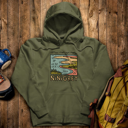 Ninigret National Wildlife Refuge Hoodie Military Green Adventure and Outdoors Themed Hoodie