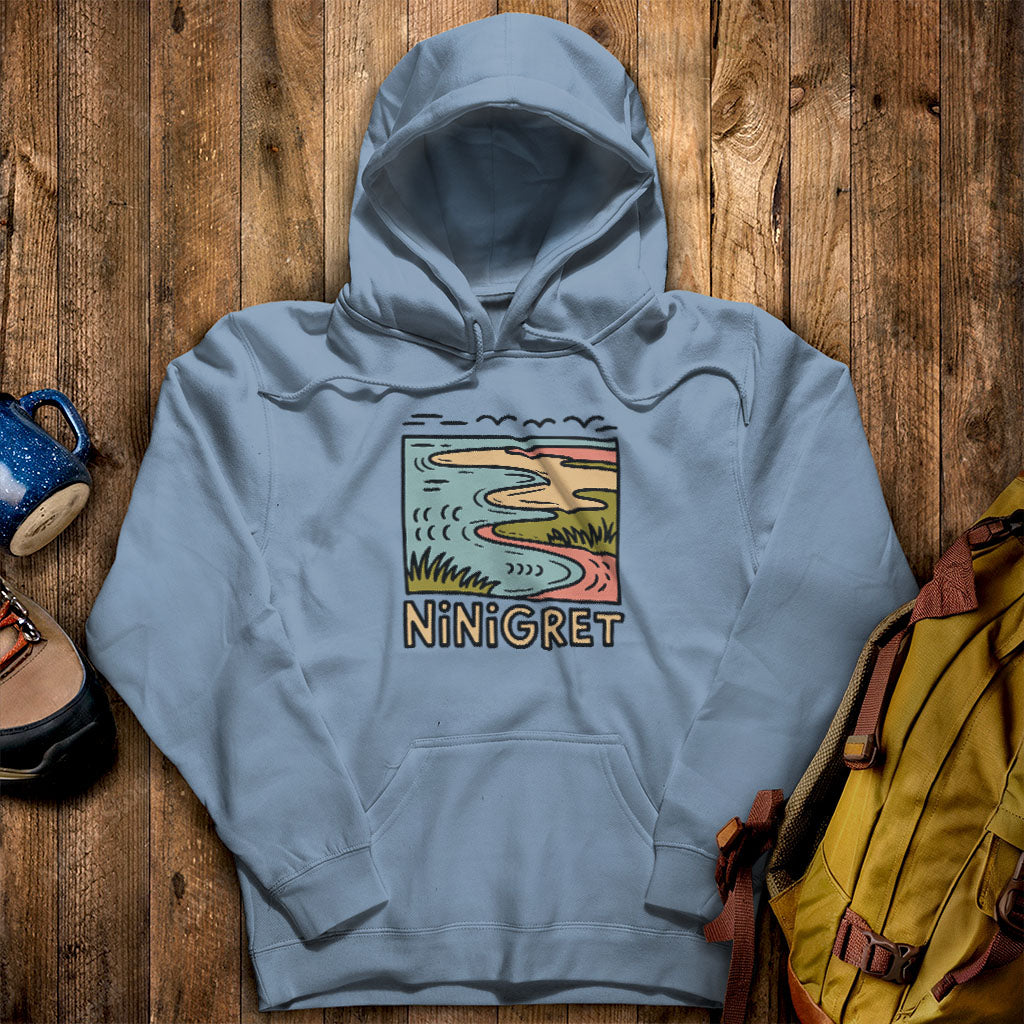 Ninigret National Wildlife Refuge Hoodie Stone Blue Adventure and Outdoors Themed Hoodie