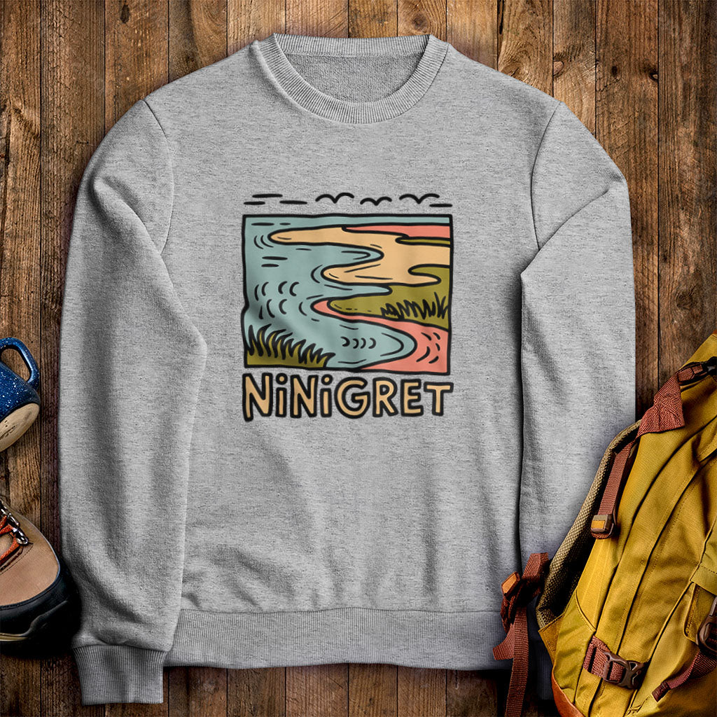 Ninigret National Wildlife Refuge Crewneck Sweatshirt Sport Grey Adventure and Outdoors Themed Sweatshirt