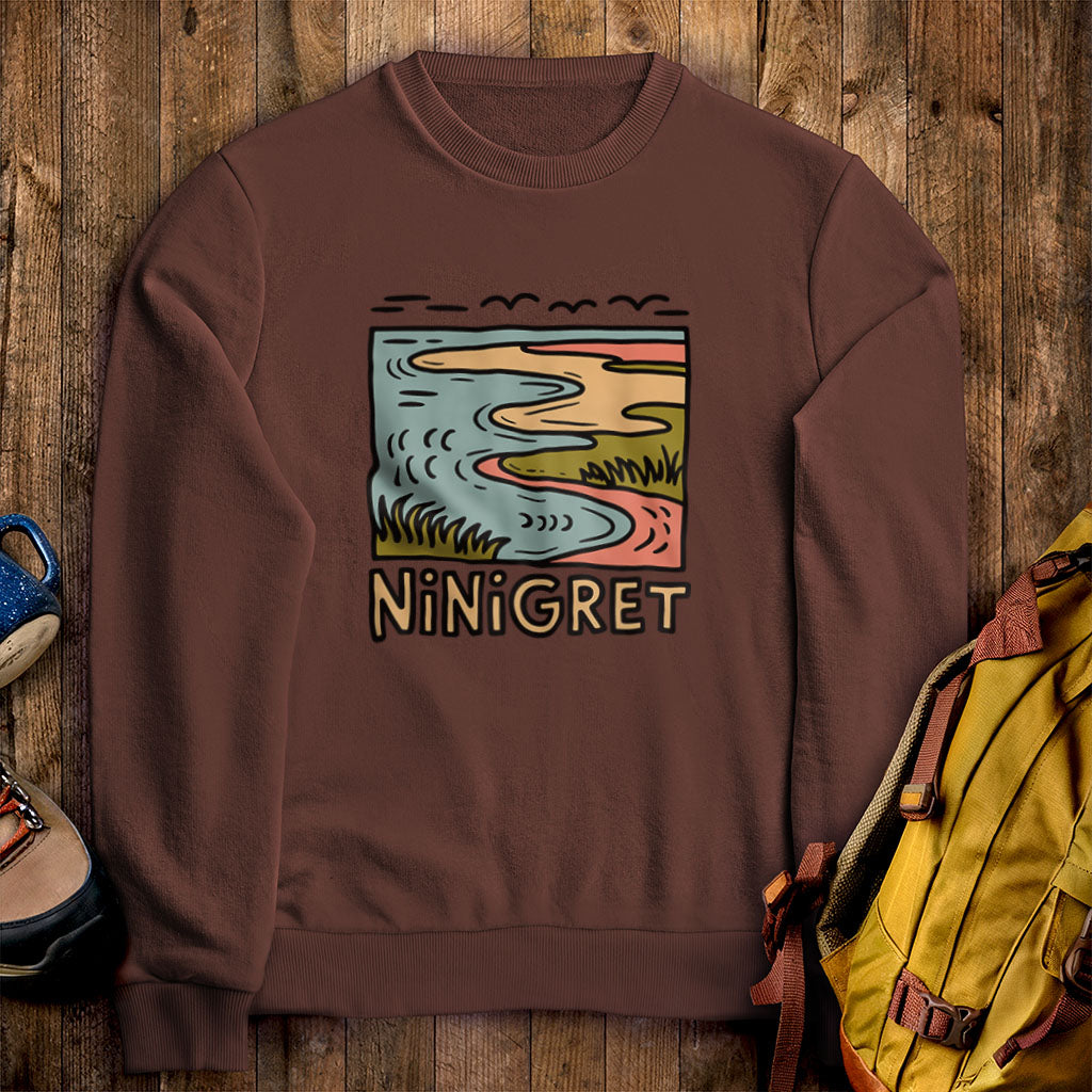 Ninigret National Wildlife Refuge Crewneck Sweatshirt Cocoa Adventure and Outdoors Themed Sweatshirt