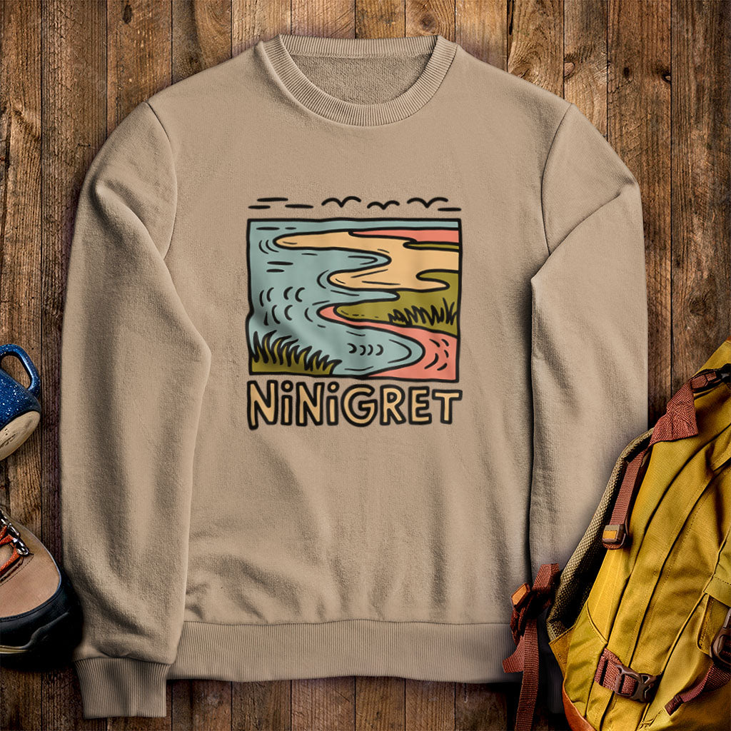 Ninigret National Wildlife Refuge Crewneck Sweatshirt Sand Adventure and Outdoors Themed Sweatshirt