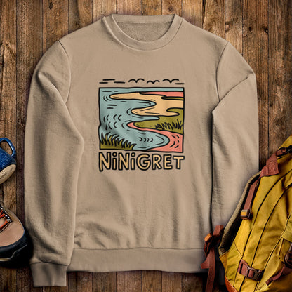 Ninigret National Wildlife Refuge Crewneck Sweatshirt Sand Adventure and Outdoors Themed Sweatshirt