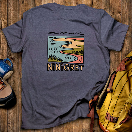 Ninigret National Wildlife Refuge T-Shirt Heather Navy Adventure and Outdoors Themed T-Shirt