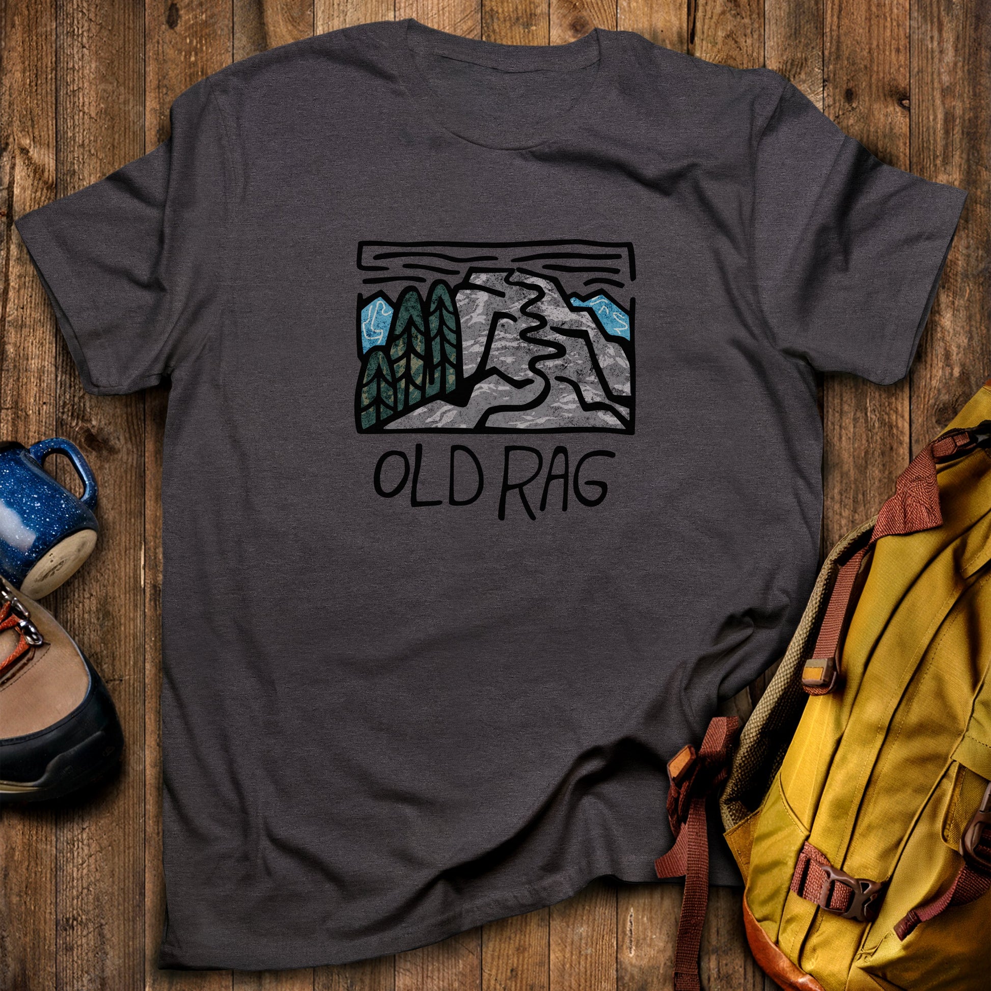 Old Rag Mountain T-Shirt Dark Heather Adventure and Outdoors Themed T-Shirt