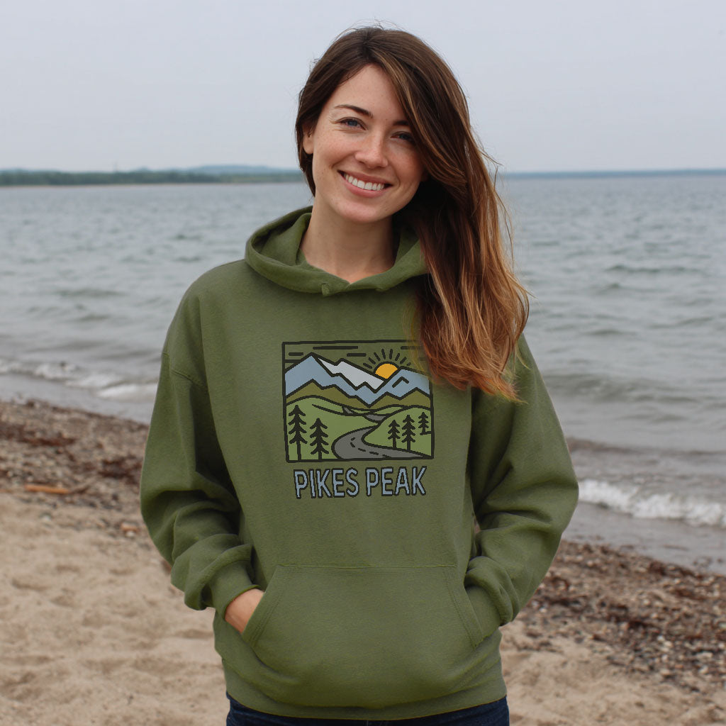 Pikes Peak Hoodie Adventure and Outdoors Themed Hoodie