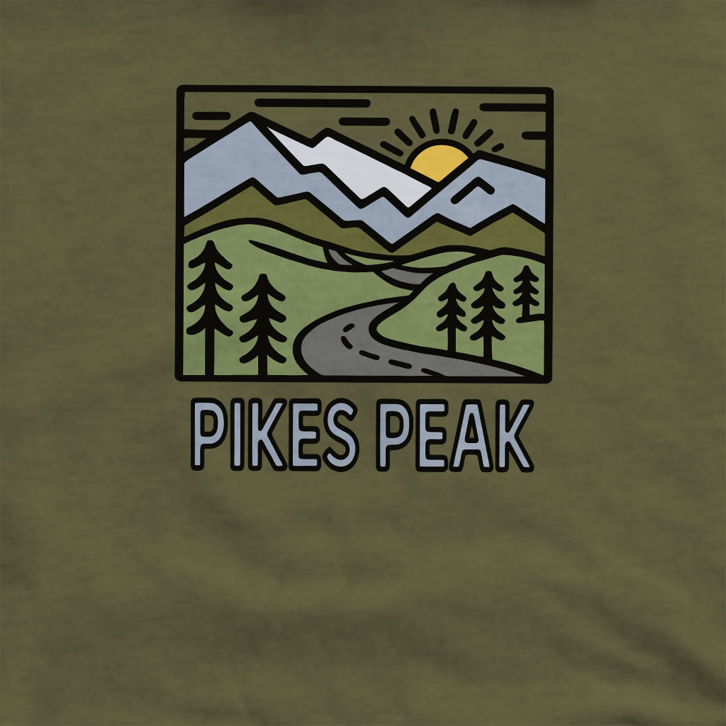 Pikes Peak Crewneck Sweatshirt Adventure and Outdoors Themed Sweatshirt