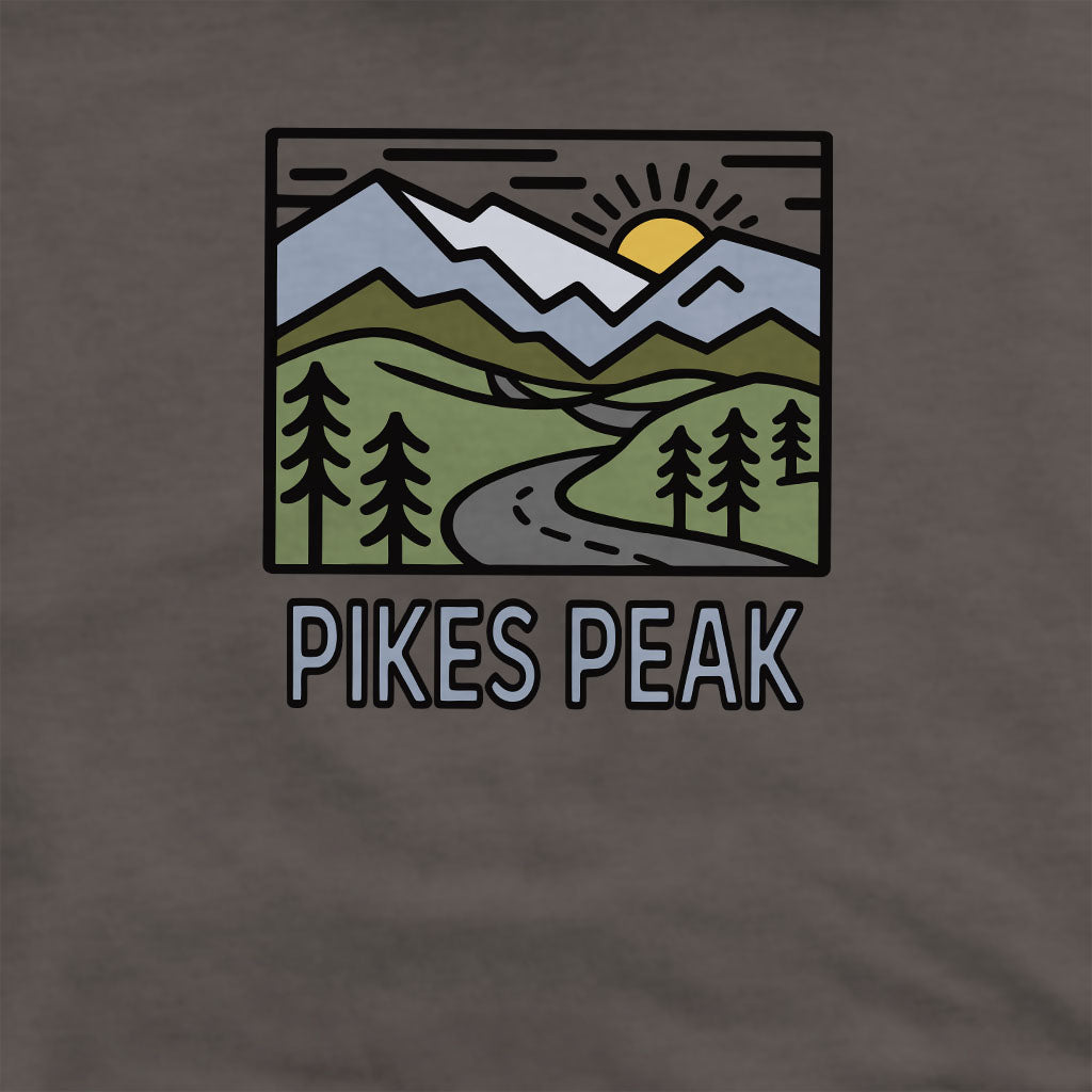 Pikes Peak Crewneck Sweatshirt Adventure and Outdoors Themed Sweatshirt