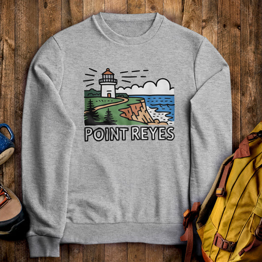 Point Reyes National Seashore Crewneck Sweatshirt Sport Grey Adventure and Outdoors Themed Sweatshirt