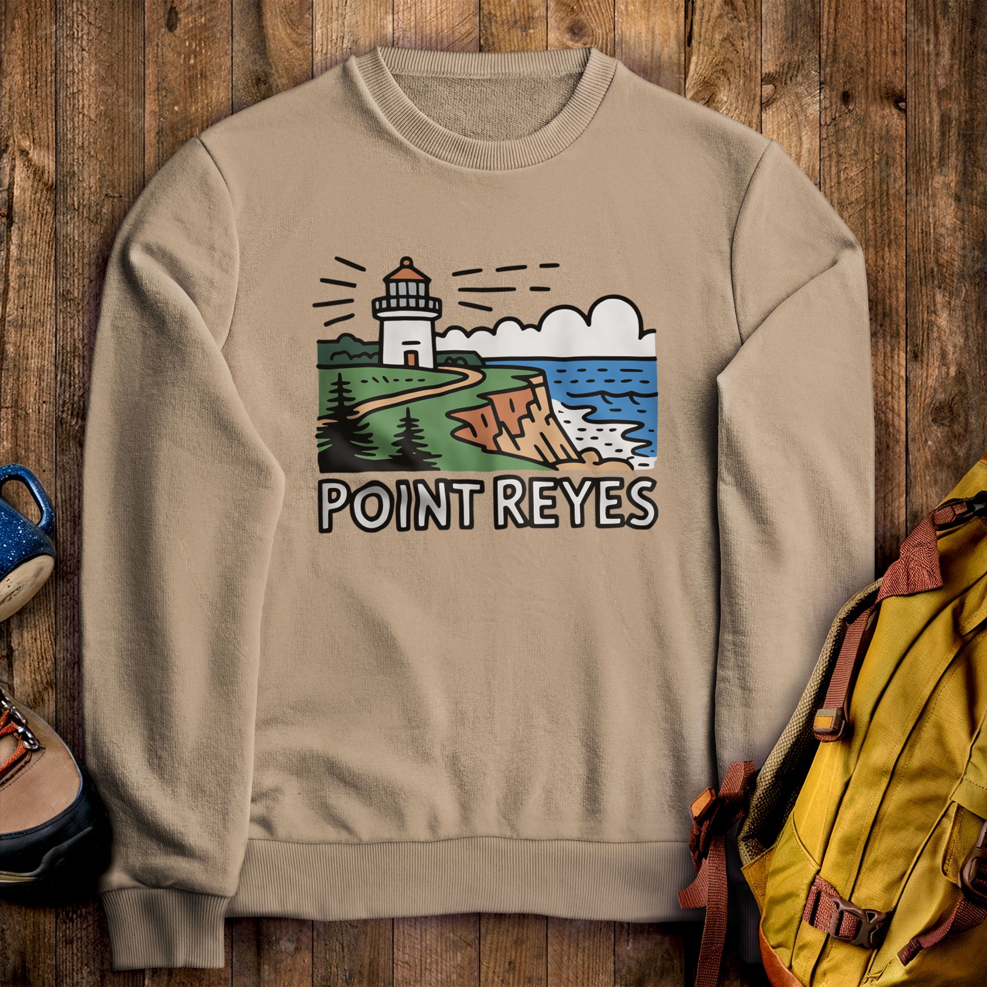 Point Reyes National Seashore Crewneck Sweatshirt Sand Adventure and Outdoors Themed Sweatshirt