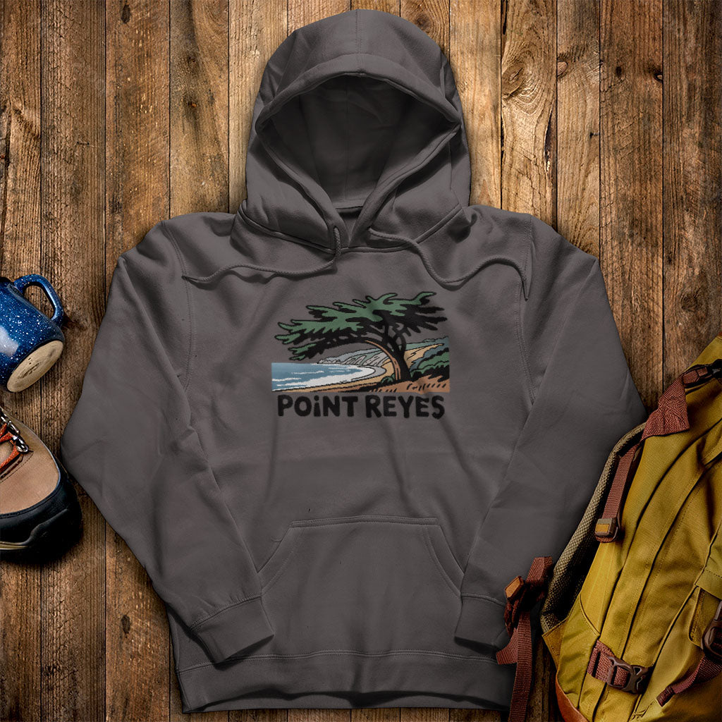 Point Reyes National Seashore Hoodie Charcoal Adventure and Outdoors Themed Hoodie