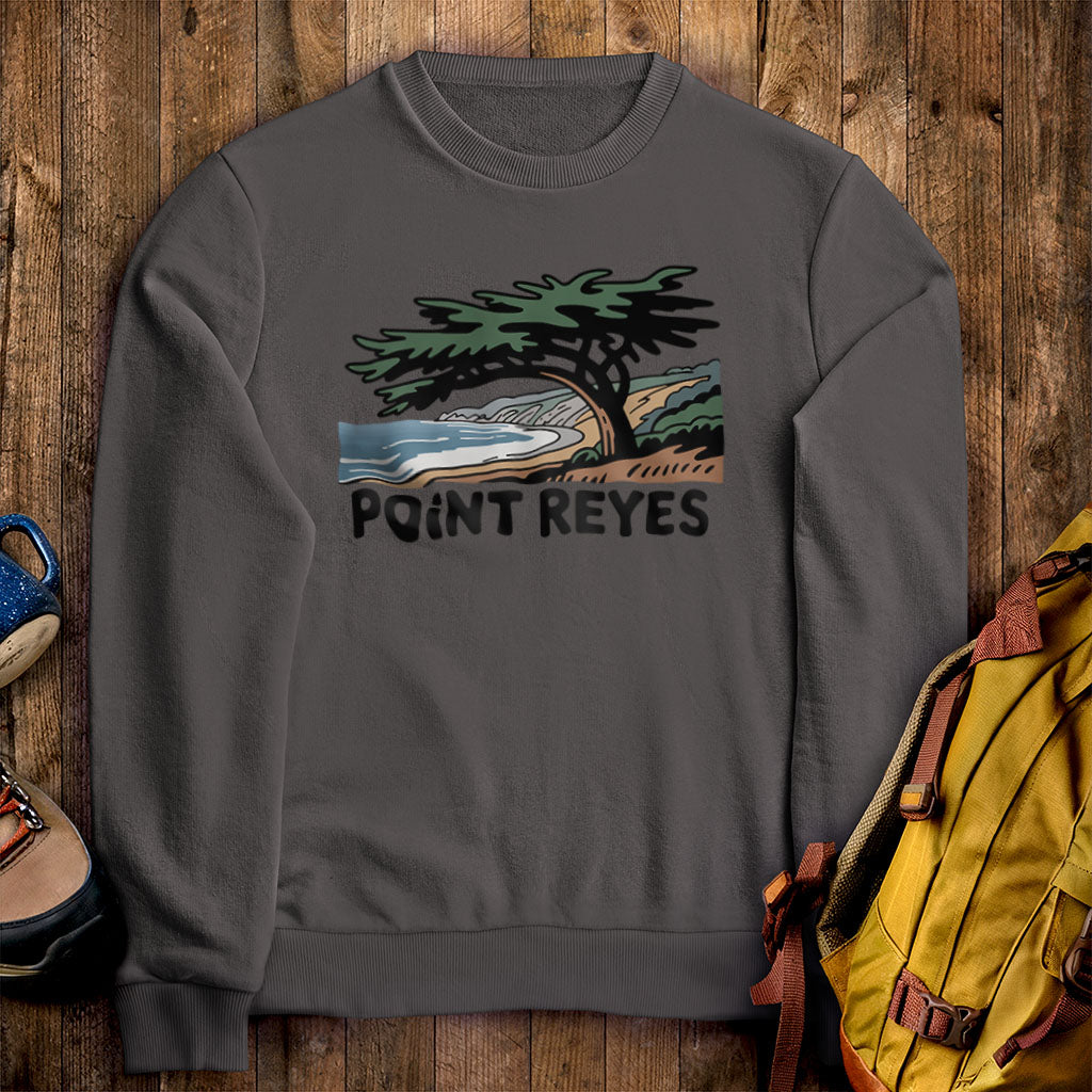 Point Reyes National Seashore Crewneck Sweatshirt Charcoal Adventure and Outdoors Themed Sweatshirt