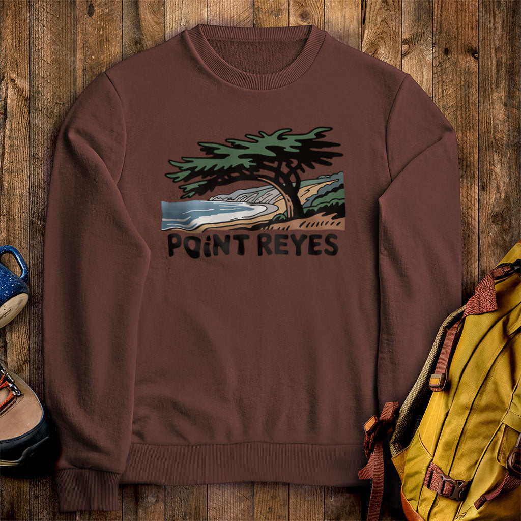 Point Reyes National Seashore Crewneck Sweatshirt Cocoa Adventure and Outdoors Themed Sweatshirt
