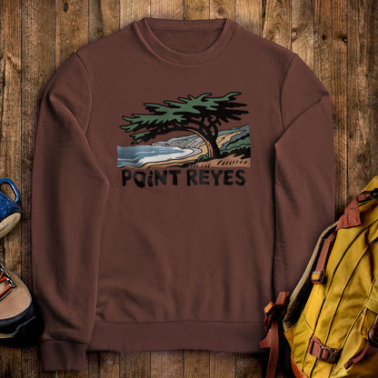 Point Reyes National Seashore Crewneck Sweatshirt Cocoa Adventure and Outdoors Themed Sweatshirt
