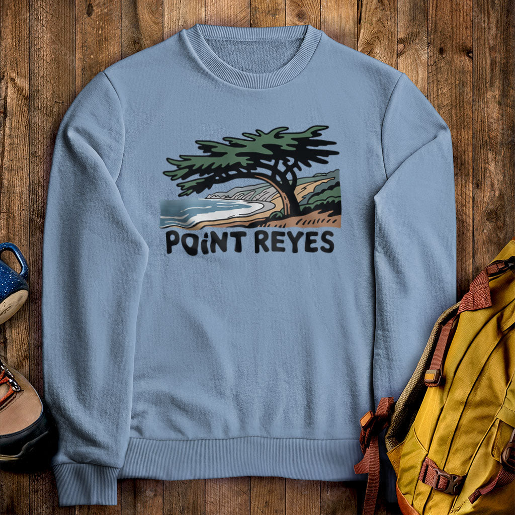 Point Reyes National Seashore Crewneck Sweatshirt Stone Blue Adventure and Outdoors Themed Sweatshirt