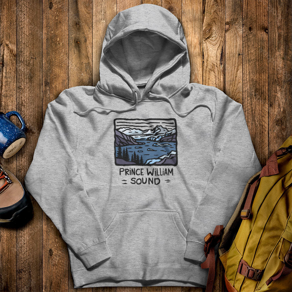 Prince William Sound Hoodie Sport Grey Adventure and Outdoors Themed Hoodie