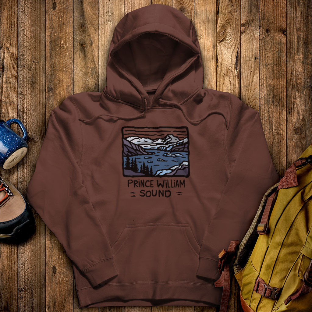 Prince William Sound Hoodie Cocoa Adventure and Outdoors Themed Hoodie