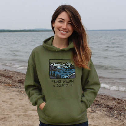 Prince William Sound Hoodie Adventure and Outdoors Themed Hoodie