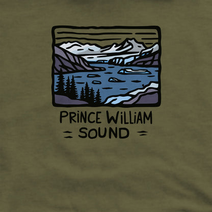 Prince William Sound Crewneck Sweatshirt Adventure and Outdoors Themed Sweatshirt