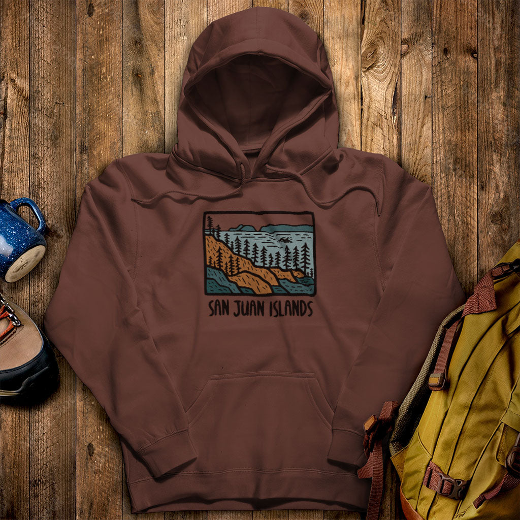 San Juan Islands Hoodie Cocoa Adventure and Outdoors Themed Hoodie