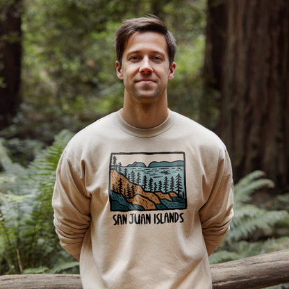 San Juan Islands Crewneck Sweatshirt Adventure and Outdoors Themed Sweatshirt