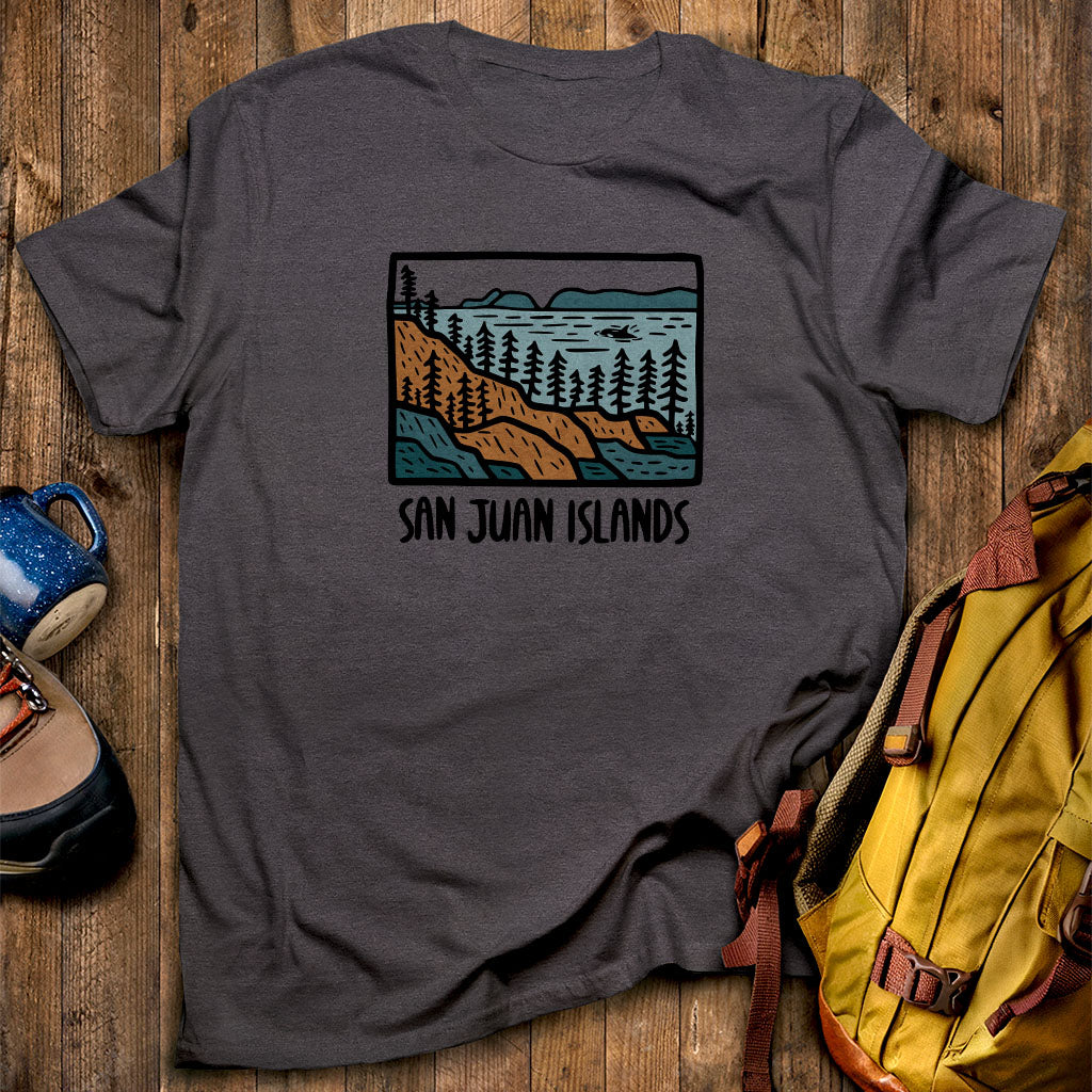 San Juan Islands T-Shirt Dark Heather Adventure and Outdoors Themed T-Shirt