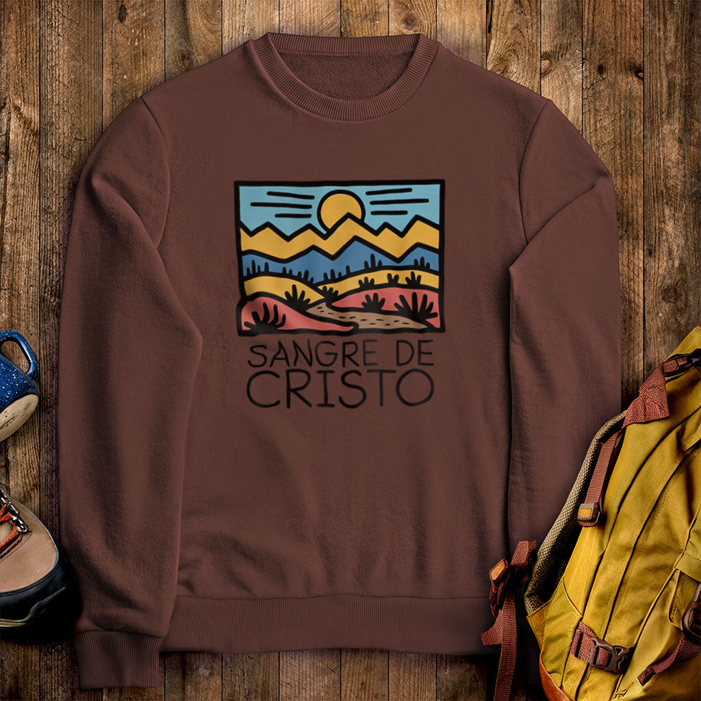 Sangre de Cristo Mountains Crewneck Sweatshirt Cocoa Adventure and Outdoors Themed Sweatshirt