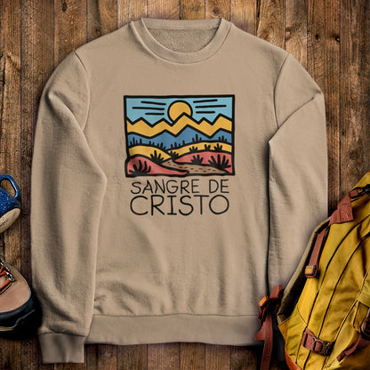 Sangre de Cristo Mountains Crewneck Sweatshirt Sand Adventure and Outdoors Themed Sweatshirt
