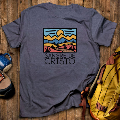 Sangre De Cristo Mountains T-Shirt Heather Navy Adventure and Outdoors Themed T-Shirt