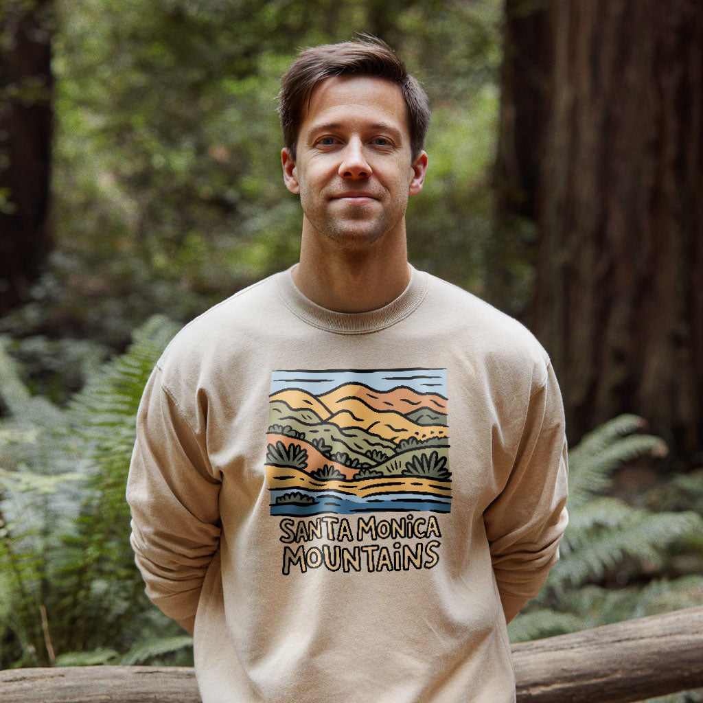 Santa Monica Mountains National Recreation Area Crewneck Sweatshirt Adventure and Outdoors Themed Sweatshirt