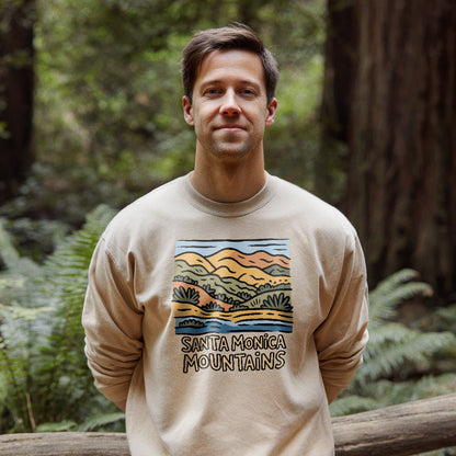 Santa Monica Mountains National Recreation Area Crewneck Sweatshirt Adventure and Outdoors Themed Sweatshirt