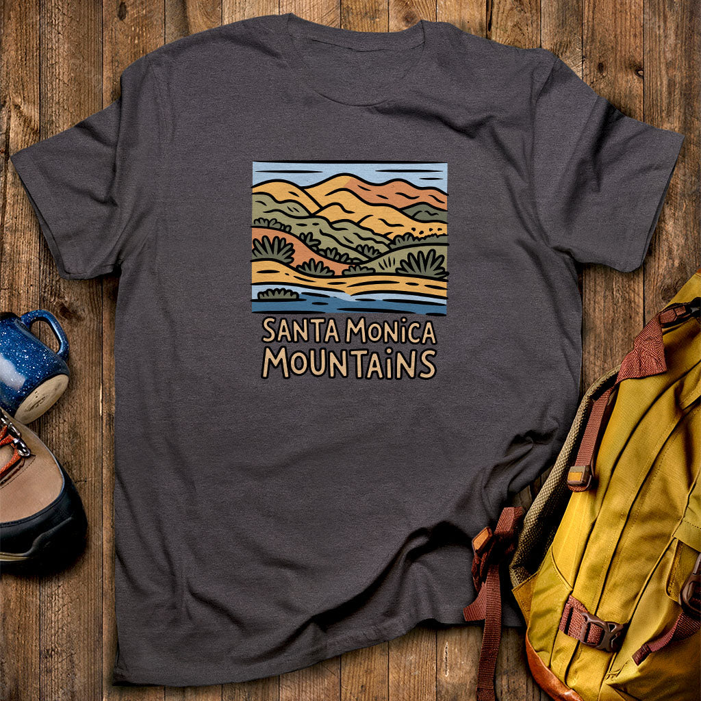 Santa Monica Mountains National Recreation Area T-Shirt Dark Heather Adventure and Outdoors Themed T-Shirt