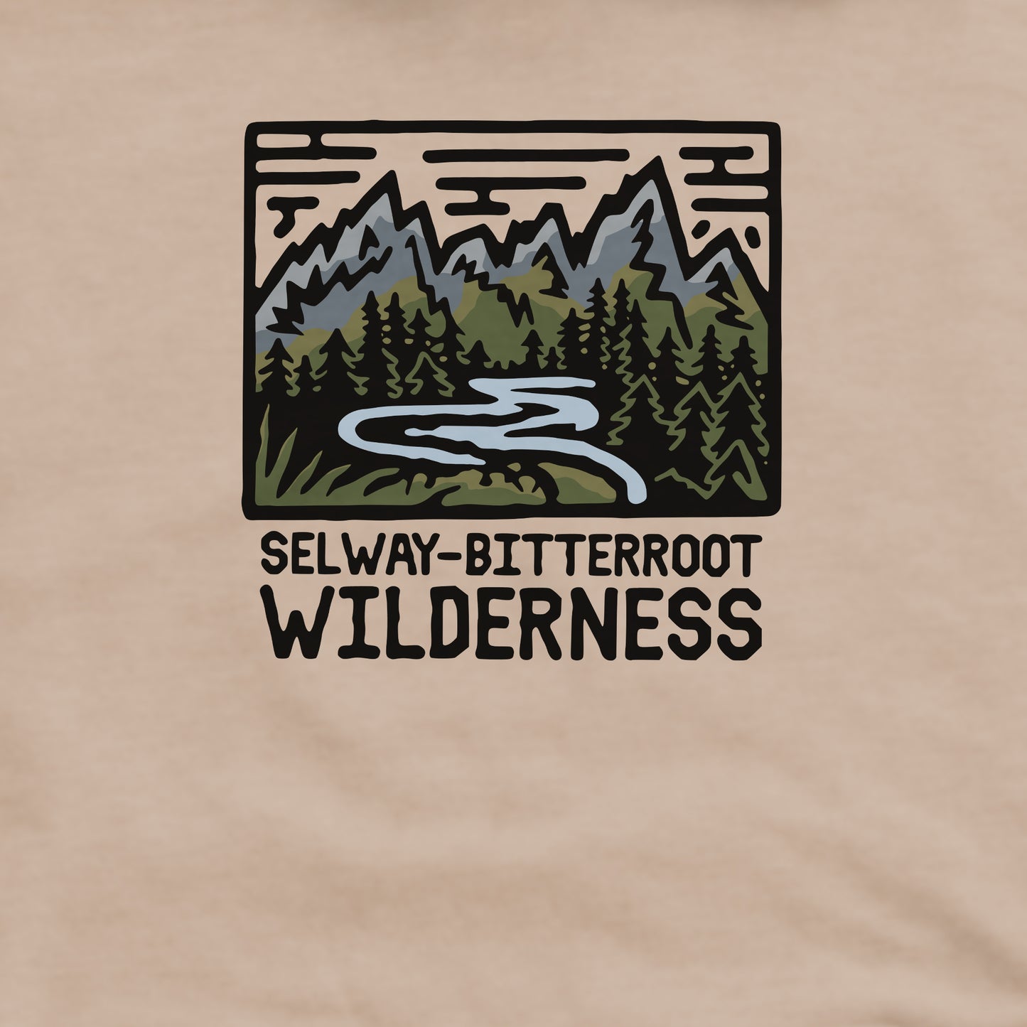 Selway-Bitterroot Wilderness Crewneck Sweatshirt Adventure and Outdoors Themed Sweatshirt