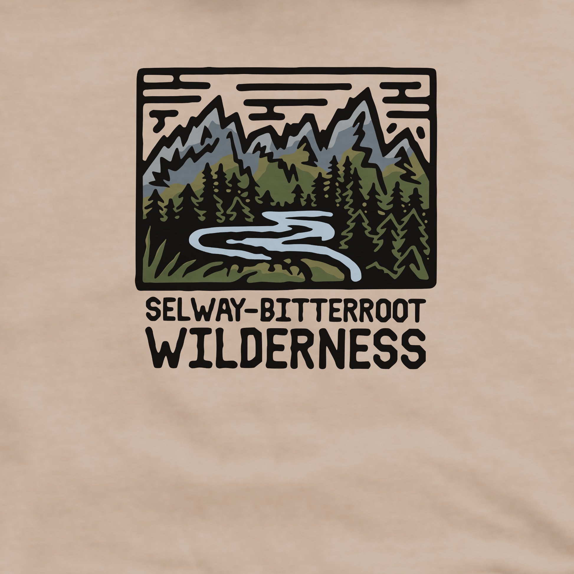 Selway-Bitterroot Wilderness Crewneck Sweatshirt Adventure and Outdoors Themed Sweatshirt