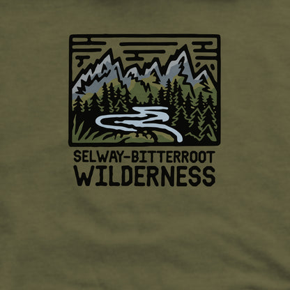Selway-Bitterroot Wilderness Crewneck Sweatshirt Adventure and Outdoors Themed Sweatshirt