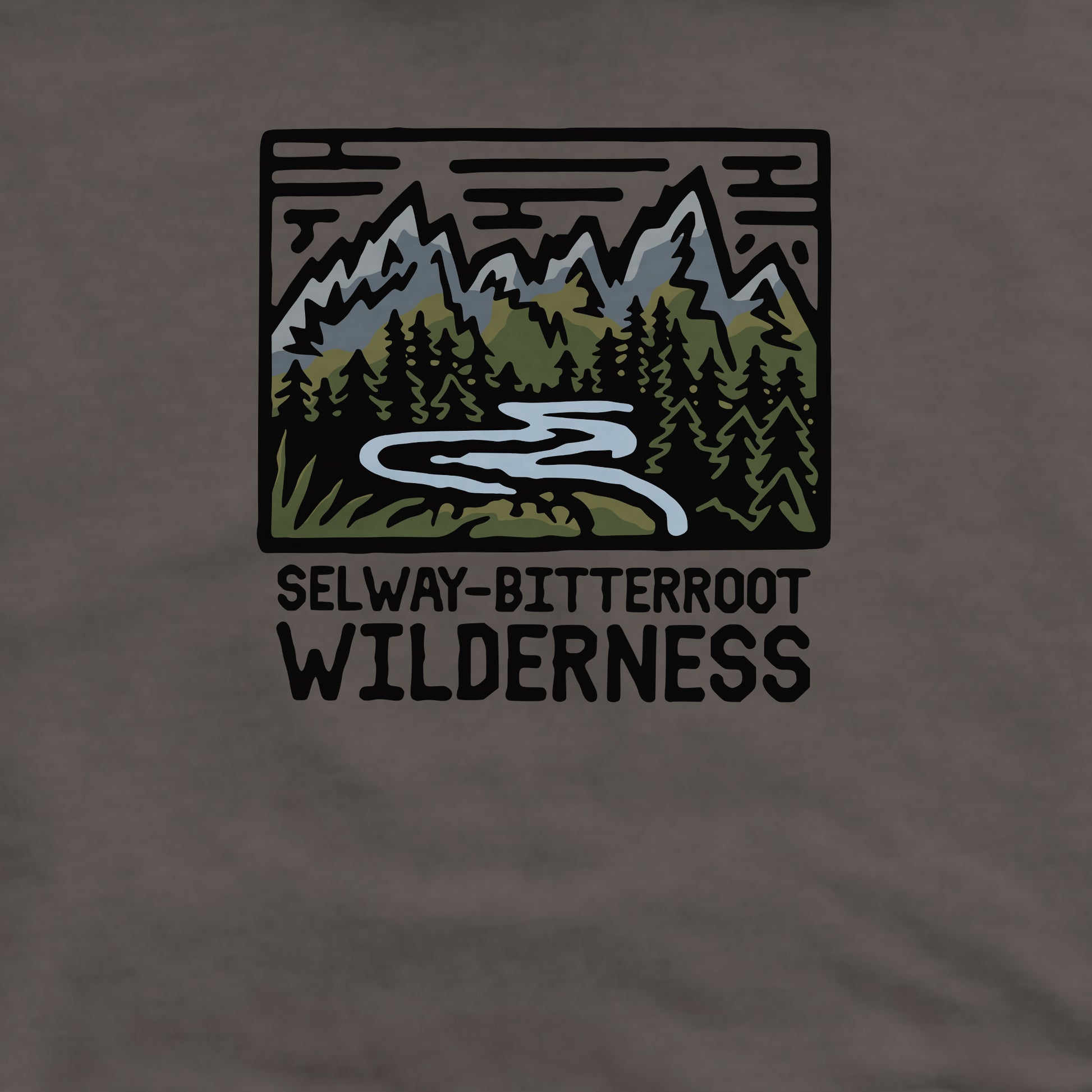 Selway-Bitterroot Wilderness Crewneck Sweatshirt Adventure and Outdoors Themed Sweatshirt