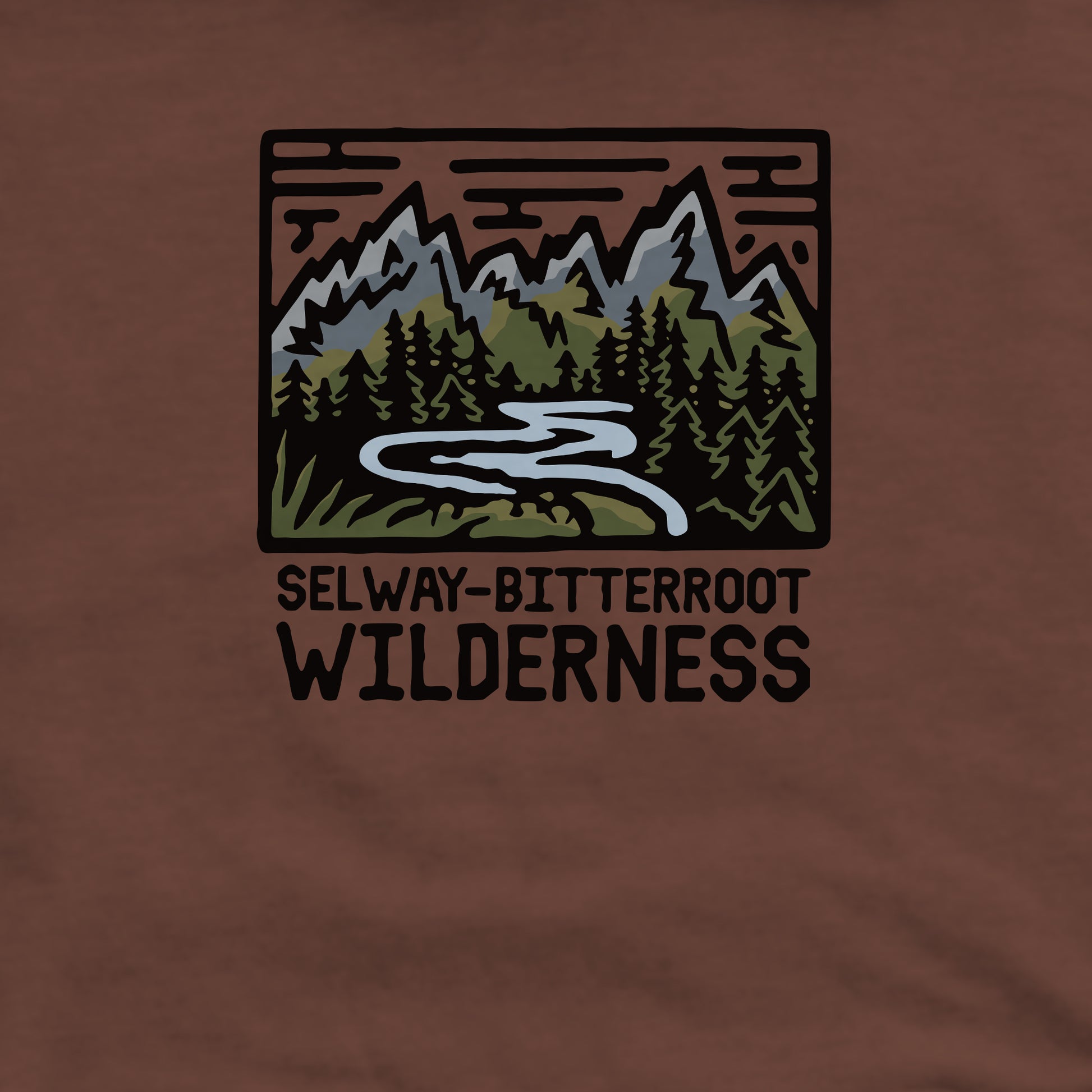 Selway-Bitterroot Wilderness Crewneck Sweatshirt Adventure and Outdoors Themed Sweatshirt