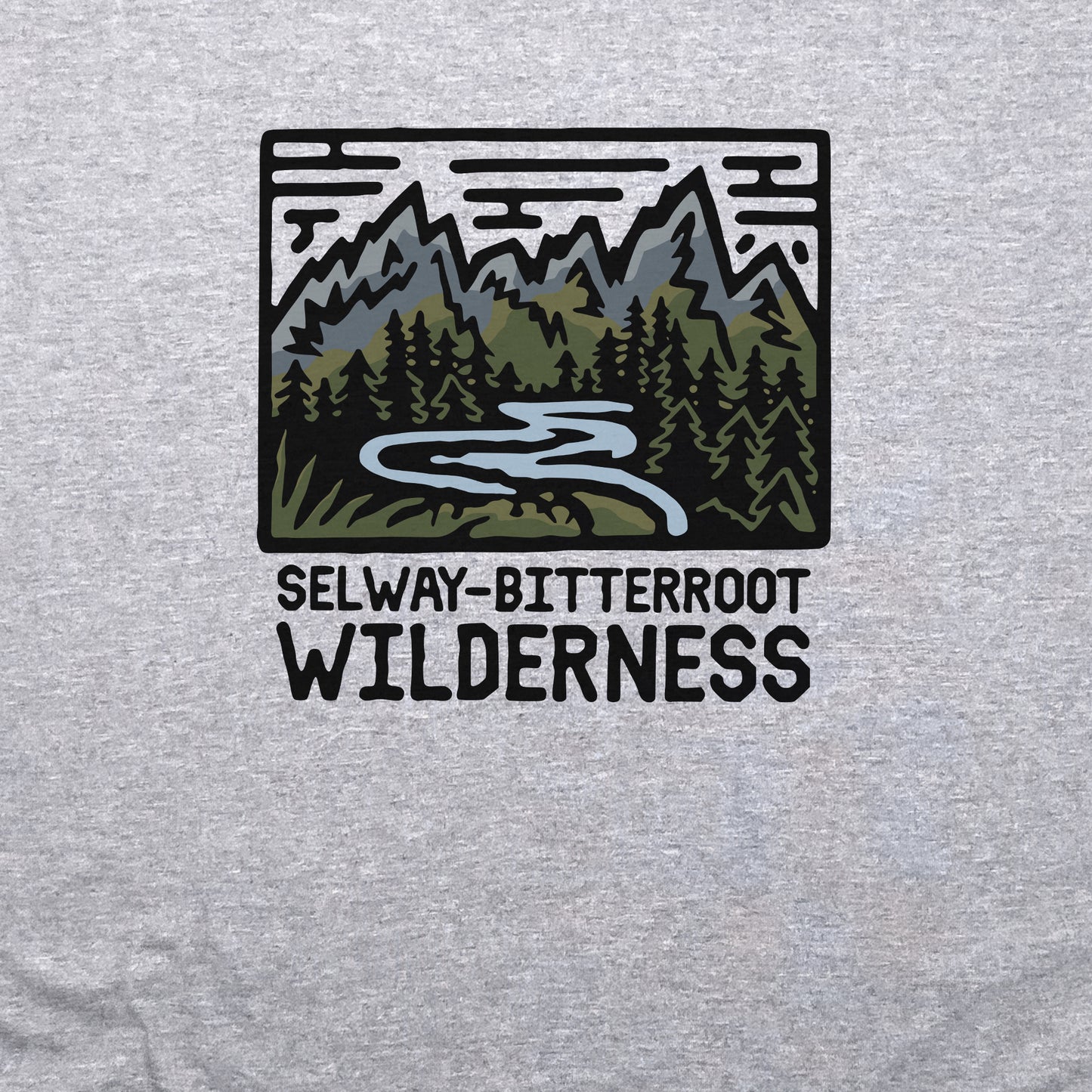 Selway-Bitterroot Wilderness Crewneck Sweatshirt Adventure and Outdoors Themed Sweatshirt