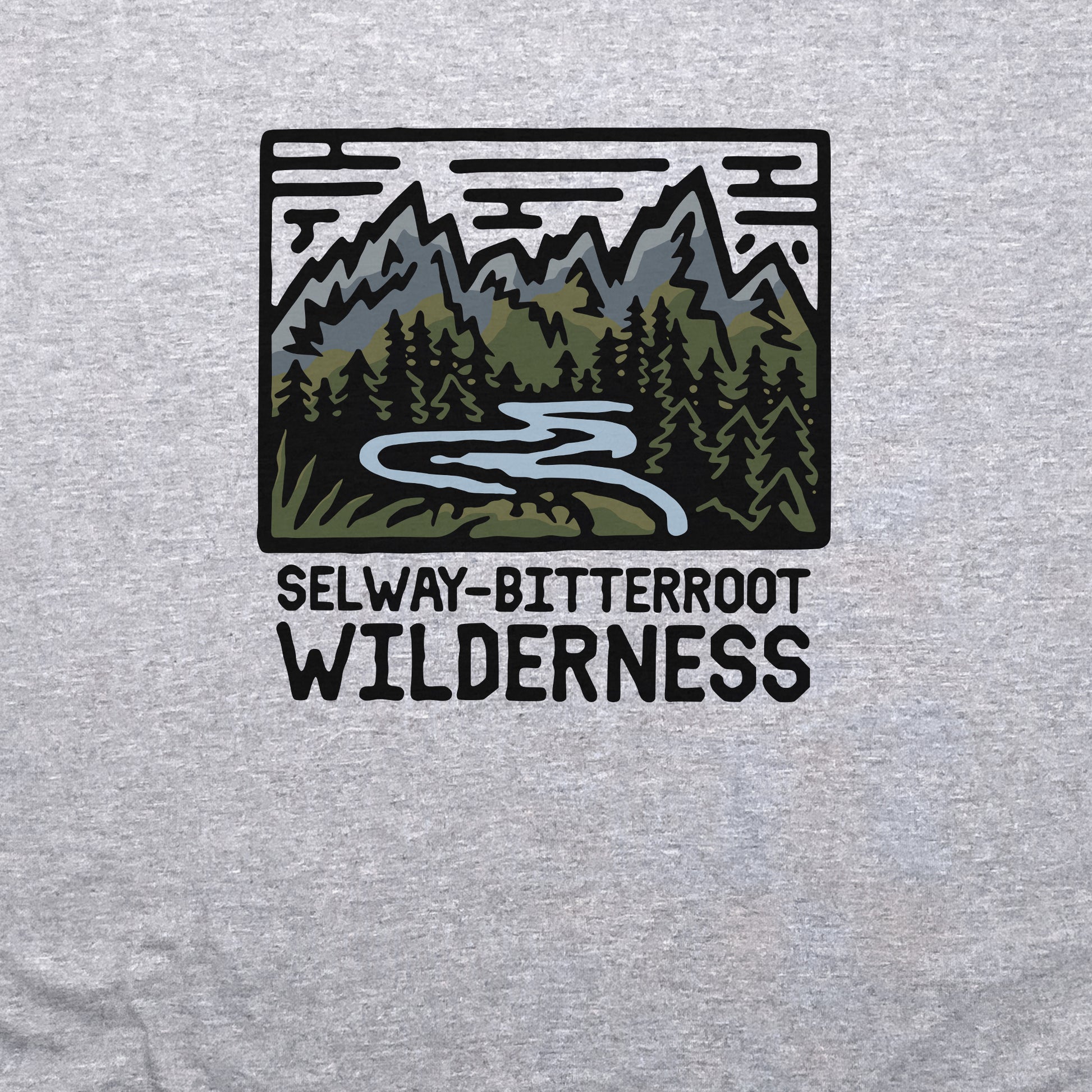Selway-Bitterroot Wilderness Crewneck Sweatshirt Adventure and Outdoors Themed Sweatshirt