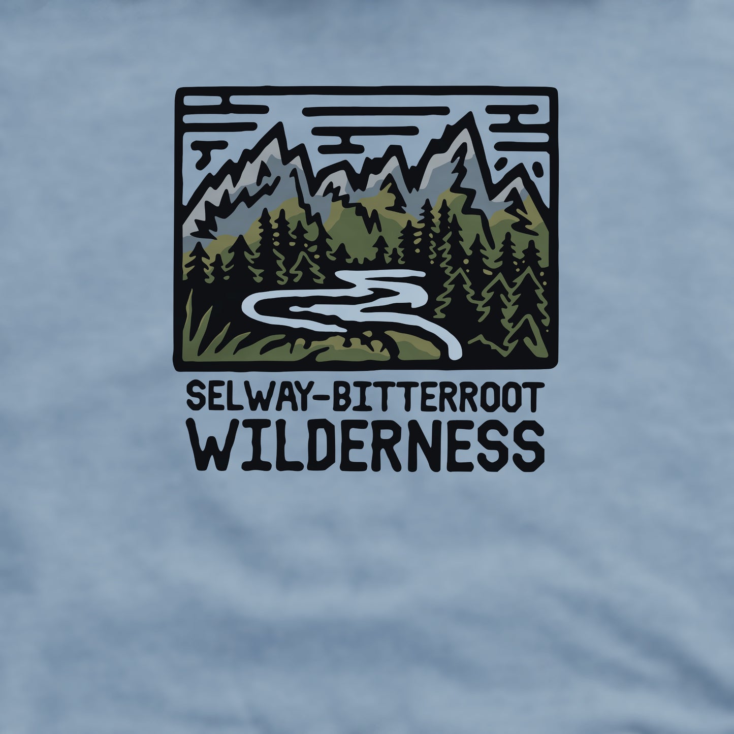 Selway-Bitterroot Wilderness Crewneck Sweatshirt Adventure and Outdoors Themed Sweatshirt