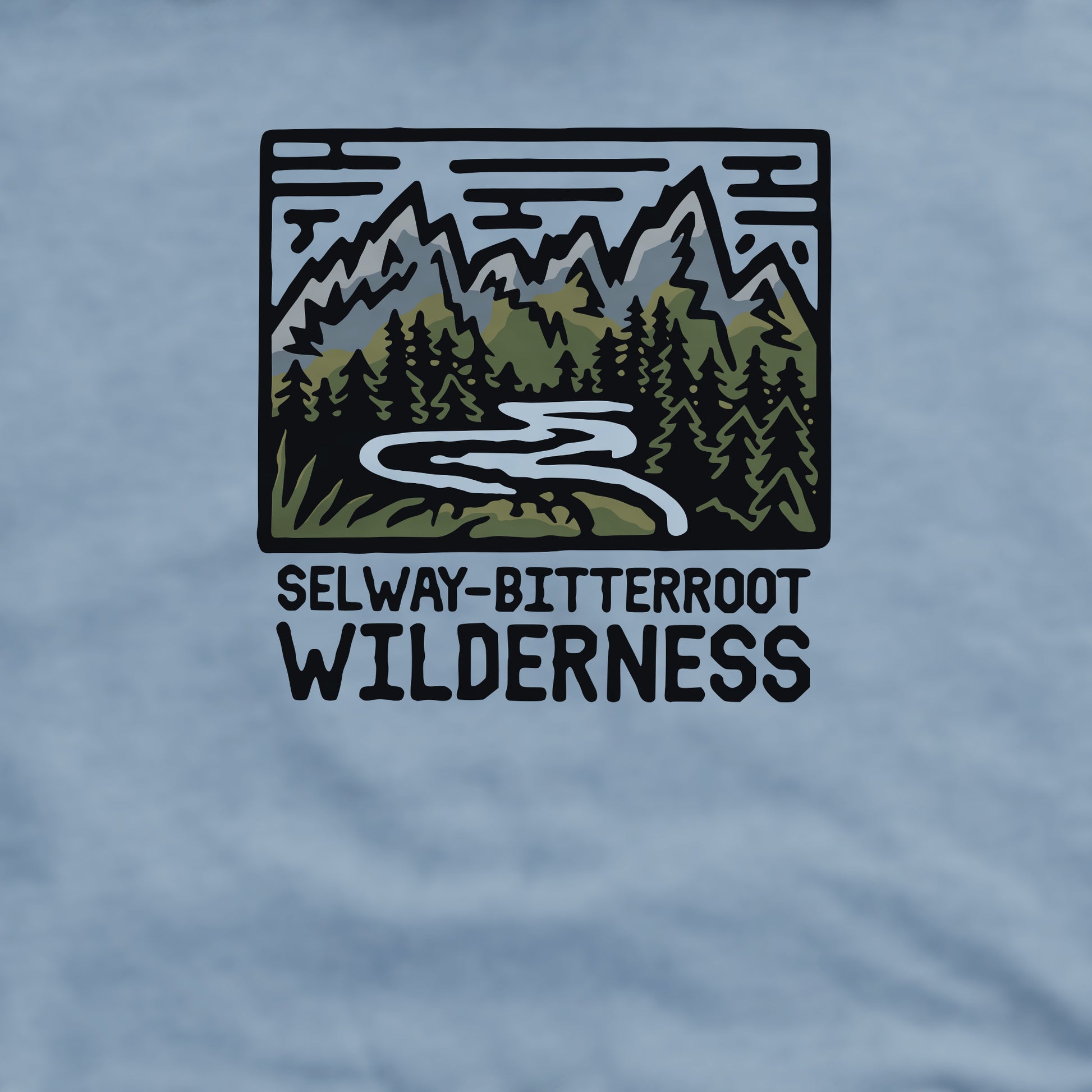 Selway-Bitterroot Wilderness Crewneck Sweatshirt Adventure and Outdoors Themed Sweatshirt