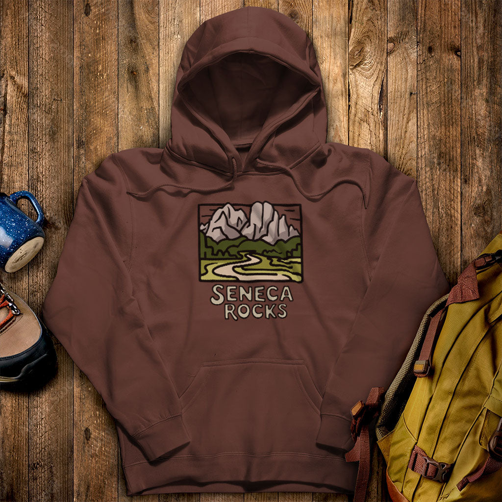 Seneca Rocks Hoodie Cocoa Adventure and Outdoors Themed Hoodie