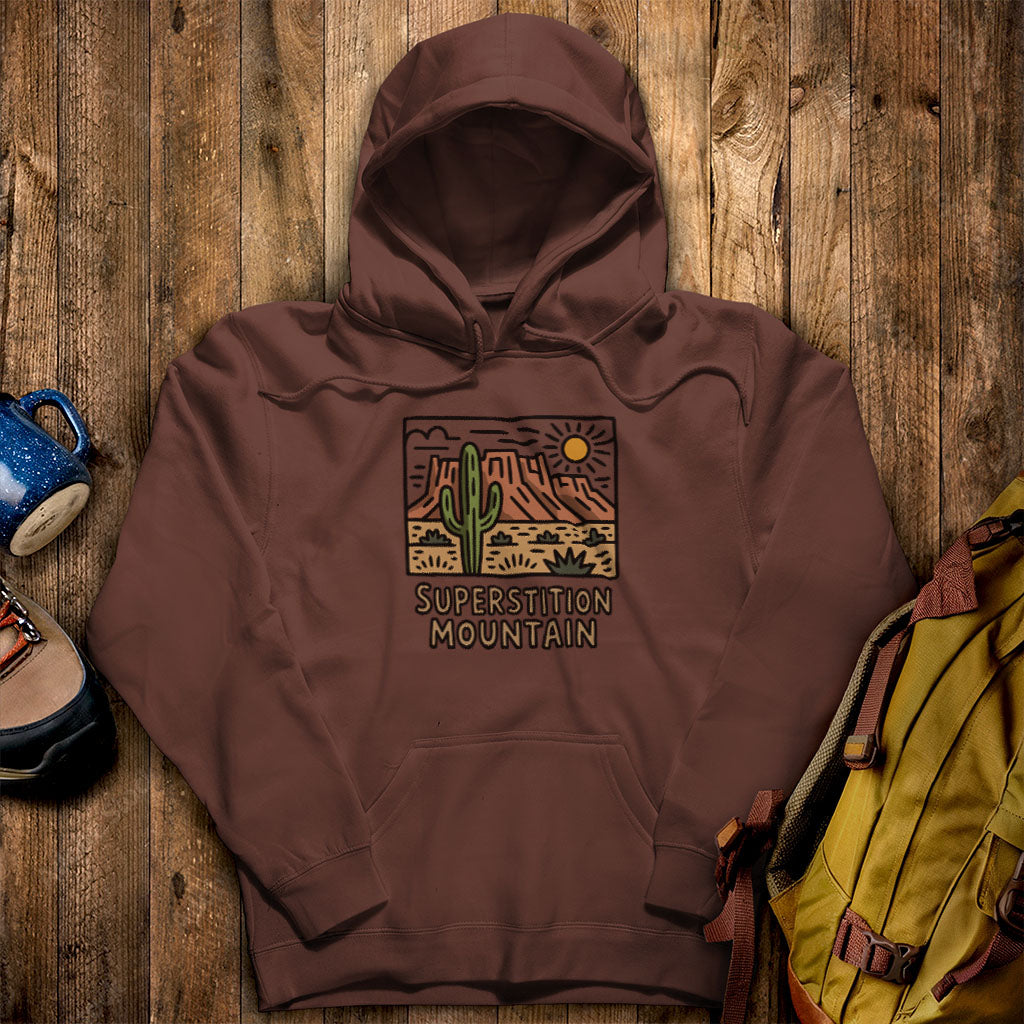 Superstition Mountain Hoodie Cocoa Adventure and Outdoors Themed Hoodie