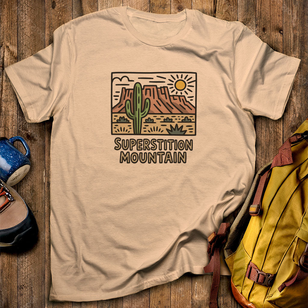 Superstition Mountain T-Shirt Sand Adventure and Outdoors Themed T-Shirt