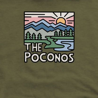 Poconos Mountains Crewneck Sweatshirt Adventure and Outdoors Themed Sweatshirt