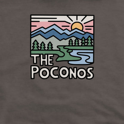 Poconos Mountains Crewneck Sweatshirt Adventure and Outdoors Themed Sweatshirt