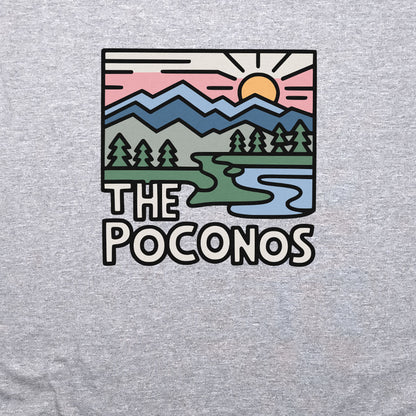 Poconos Mountains Crewneck Sweatshirt Adventure and Outdoors Themed Sweatshirt