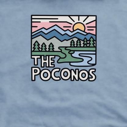 Poconos Mountains Crewneck Sweatshirt Adventure and Outdoors Themed Sweatshirt